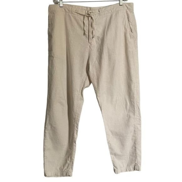 Zara Linen Cotton Tapered Pants - Picture 2 of 10